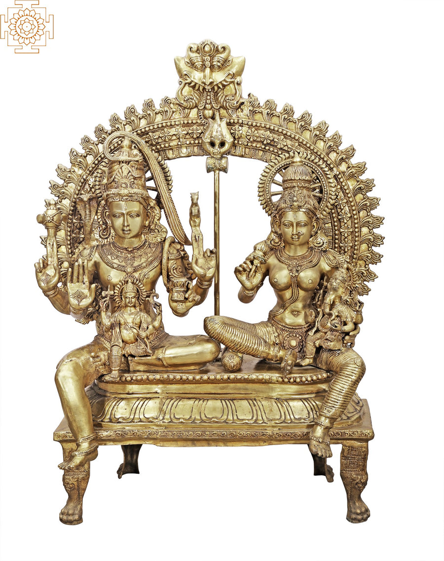 54" Shiva Parivar Brass Family Statue Handmade