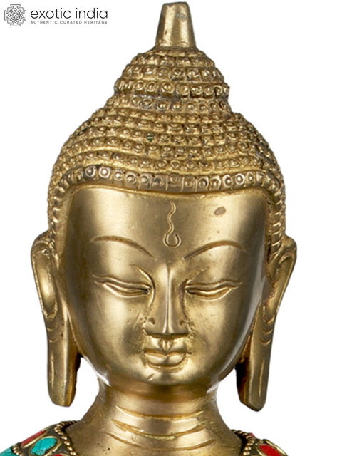 15" Standing Buddha - Tibetan Buddhist In Brass | Handmade | Made In India