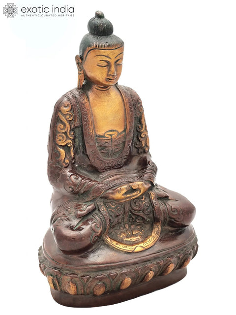 8" Buddhist Lord Buddha Statue in Dhyana Mudra (Meditation) | Handmade Brass Idol | Made in India