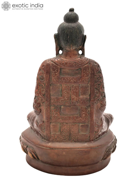 8" Buddhist Lord Buddha Statue in Dhyana Mudra (Meditation) | Handmade Brass Idol | Made in India