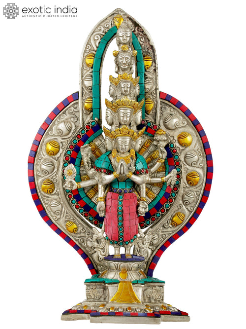 14" Thousand Armed Avalokiteshvara Brass Statue Handmade