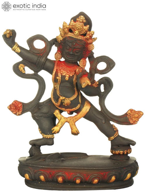9" Vajrapani Tibetan Buddhist Deity Handmade Brass Statue
