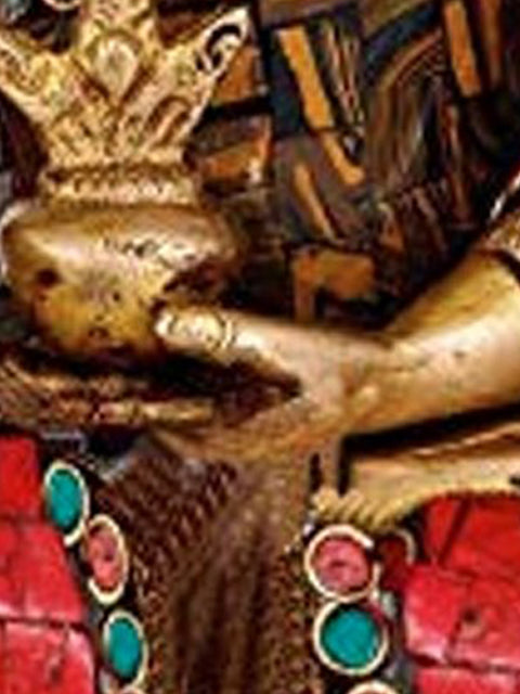 7" Tibetan Buddhist Deity Medicine Buddha with Inlay Work In Brass | Handmade | Made In India