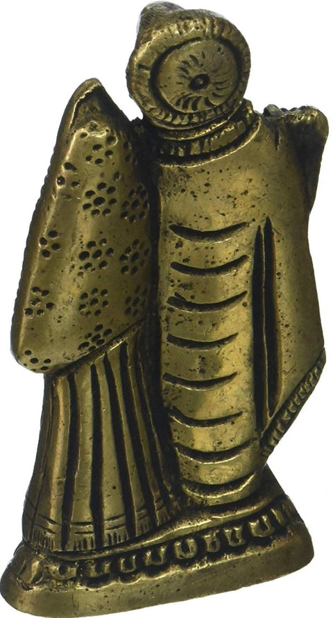 4" Radha Krishna Small Statue in Brass | Handmade | Made in India