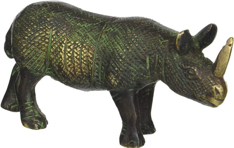 Brass Rhinosaur Statue | Home Decor Showpiece