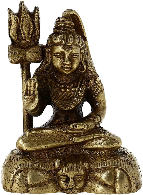 2" Small Blessing Lord Shiva Brass Statue Handmade