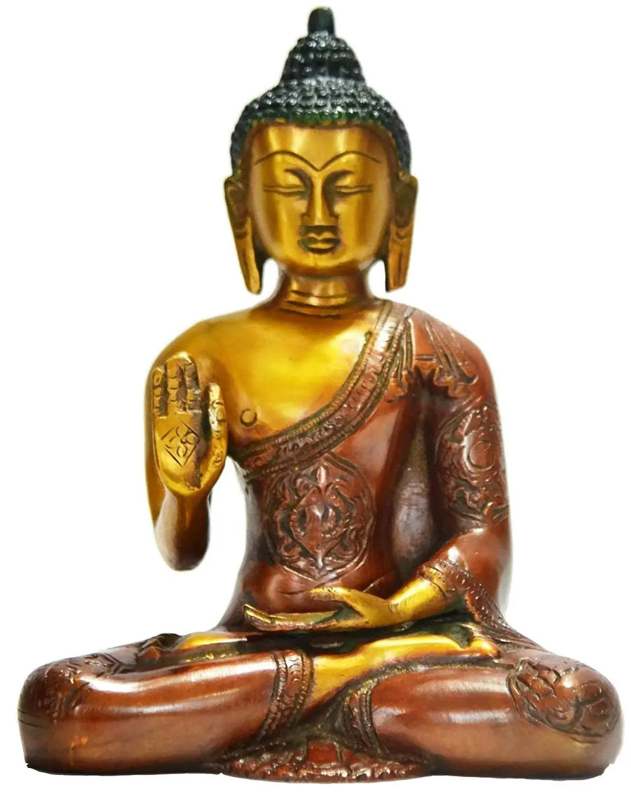 8" Preaching Buddha Handmade Brass Sculpture