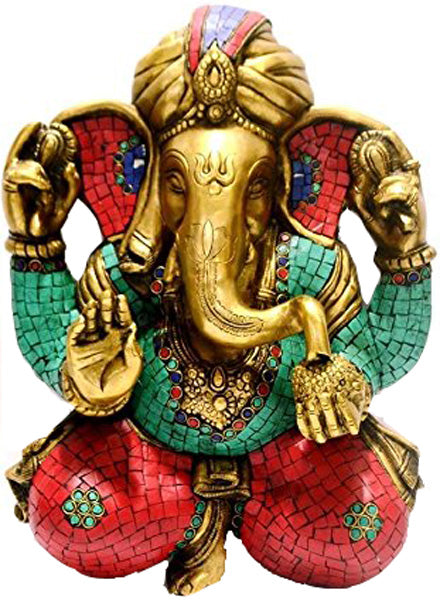 10" Lord Ganesha Wall Hanging In Brass | Handmade | Made In India