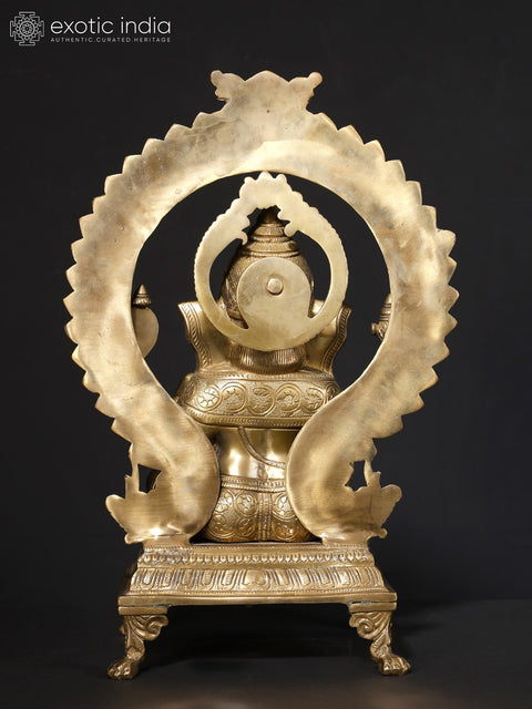 20" Prabhavali Ganesha, A Naturalistic Rose Gold Composition in Brass | Handmade