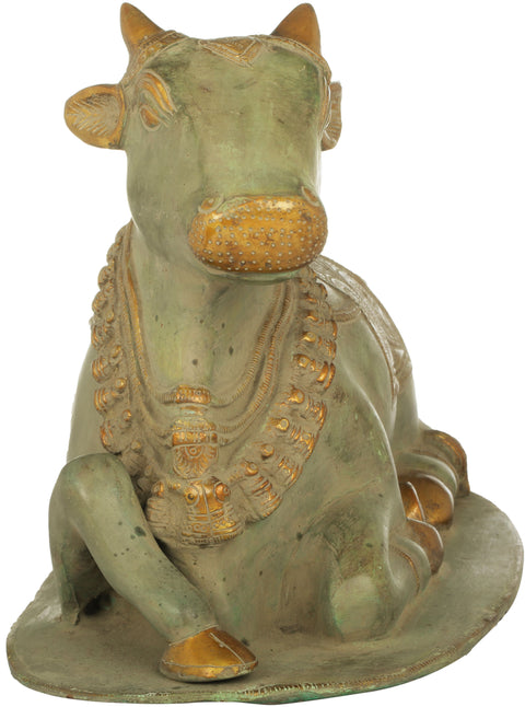13" Nandi The Bull - The Vahana Of Shiva In Brass | Handmade | Made In India