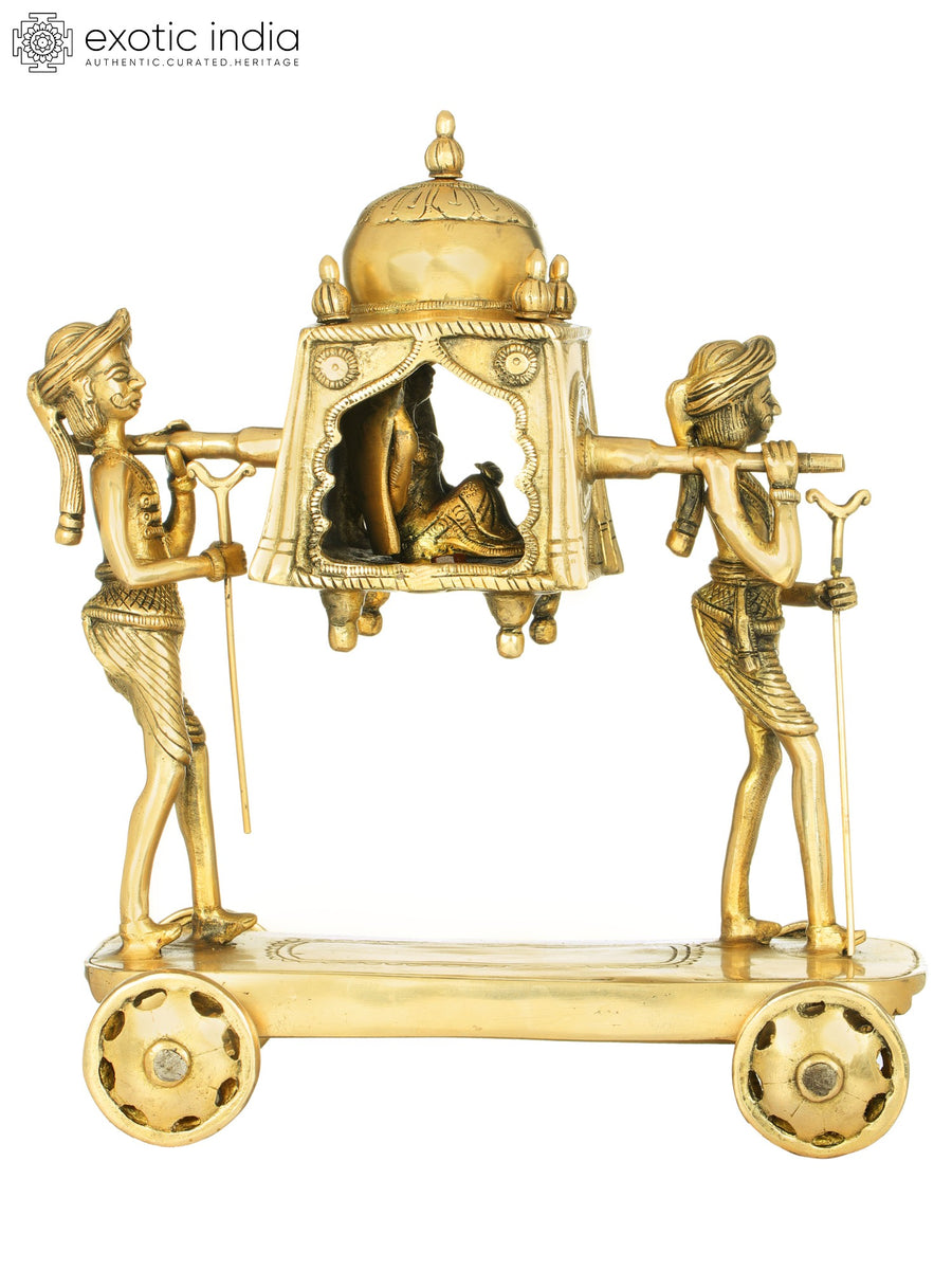 13" Handmade Brass Palanquin Bride Statue