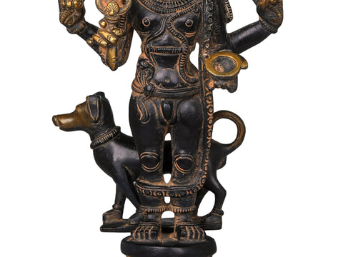 11" Lord Shiva as Bhairava Statue in Brass | Handmade | Made in India