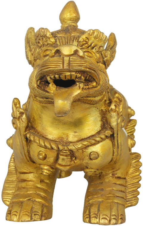 Nepalese Temple Lion Pair Statue