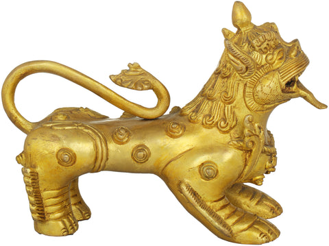 Nepalese Temple Lion Pair Statue