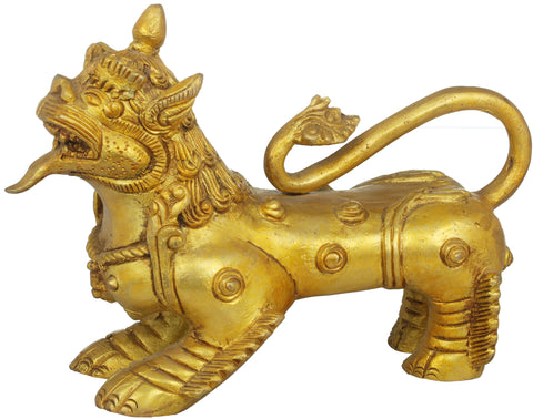 Nepalese Temple Lion Pair Statue
