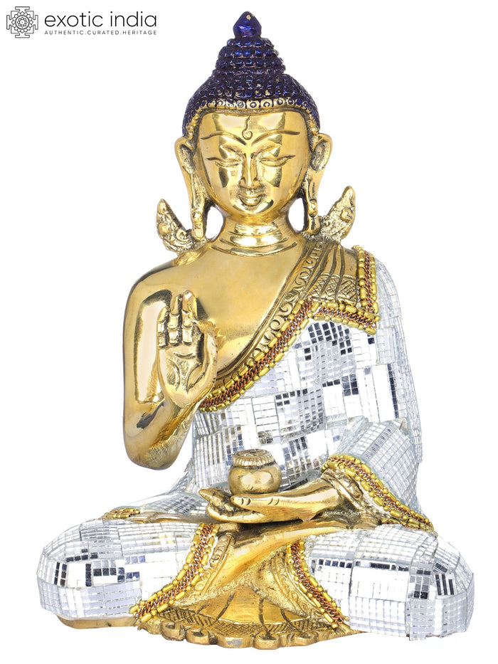 8" Lord Buddha Preaching His Dharma - Tibetan Buddhist In Brass | Handmade | Made In India