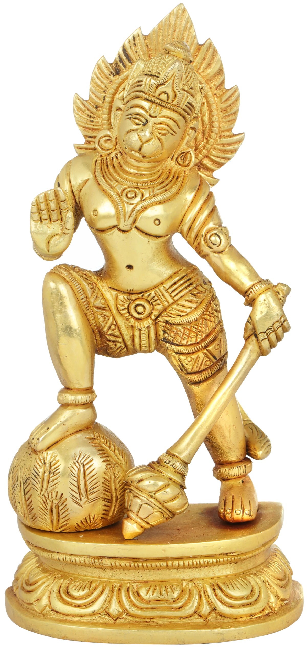 6" Sankat Mochan Hanuman Brass Idol | Handmade | Made In India