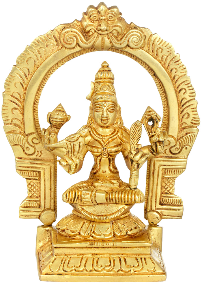 6" Goddess Rajarajeshwari Statue (Tripura Sundari) in Brass | Handmade | Made In India