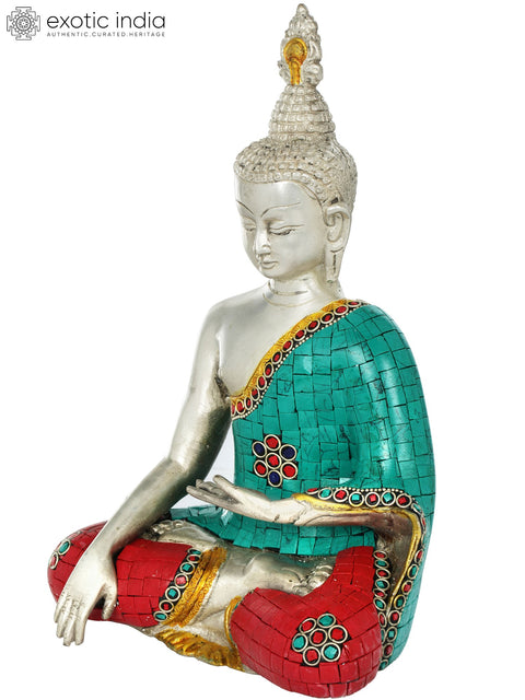 10" Lord Buddha in Bhumisparsha Mudra - Tibetan Buddhist In Brass | Handmade | Made In India