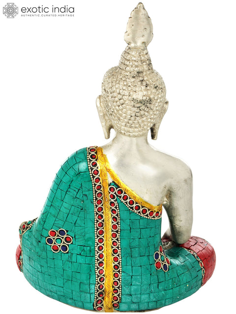 10" Lord Buddha in Bhumisparsha Mudra - Tibetan Buddhist In Brass | Handmade | Made In India