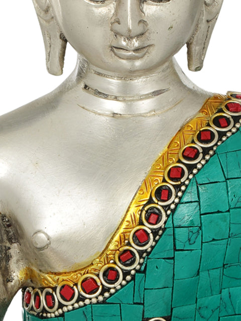 10" Lord Buddha in Bhumisparsha Mudra - Tibetan Buddhist In Brass | Handmade | Made In India
