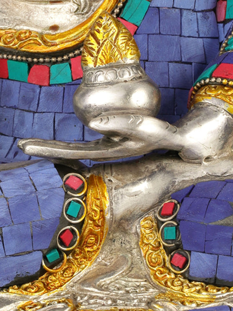 12" Medicine Buddha (Tibetan Buddhist Deity) In Brass | Handmade | Made In India