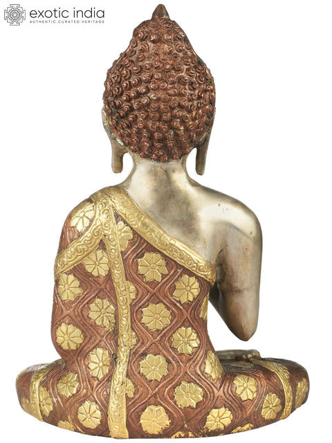 10" Lord Buddha In Abhaya Mudra - Tibetan Buddhist In Brass | Handmade | Made In India