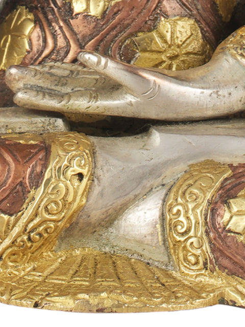 10" Lord Buddha In Abhaya Mudra - Tibetan Buddhist In Brass | Handmade | Made In India