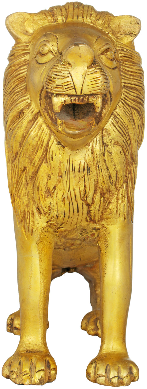 Brass Pair of Lions Figurine