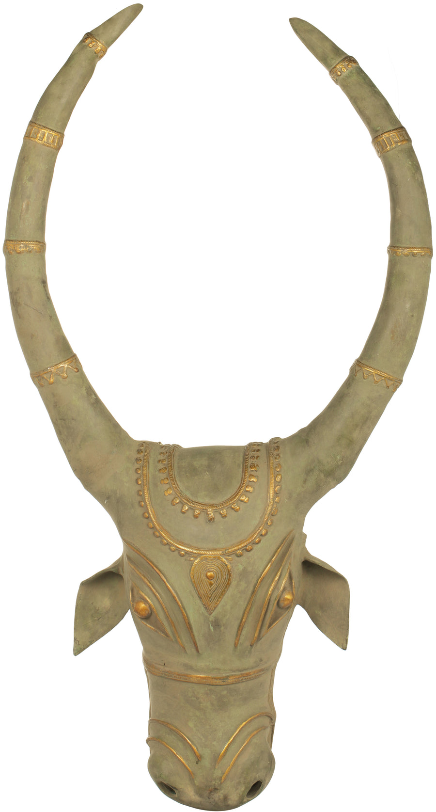 36" Large Nandi Head Brass Wall Hanging Handmade