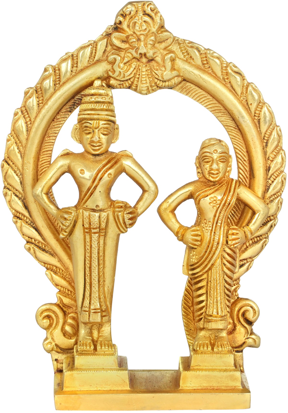 6" Lord Vitthal or Panduranga and Rukmini In Brass | Handmade Idols | Made In India