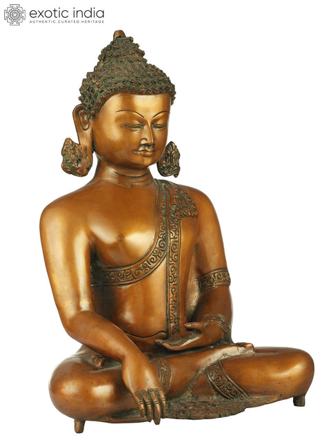 13" Supreme Enlightenment Tibetan Buddhist Brass Sculpture | Handmade Buddha Idol