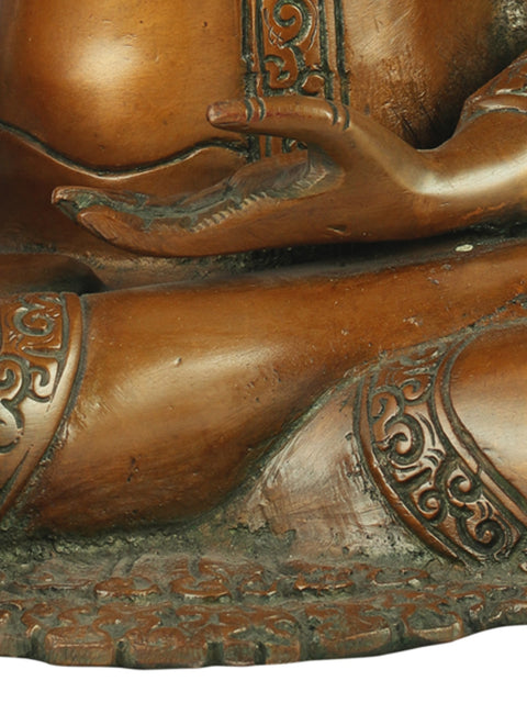 13" Supreme Enlightenment Tibetan Buddhist Brass Sculpture | Handmade Buddha Idol