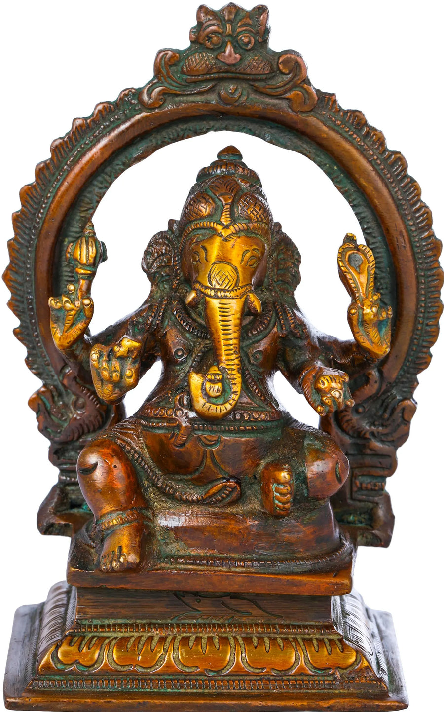4" Small Lord Ganesha Handmade Brass Idol