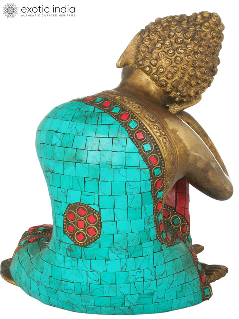 7" Thinking Buddha - Tibetan Buddhist In Brass | Handmade | Made In India
