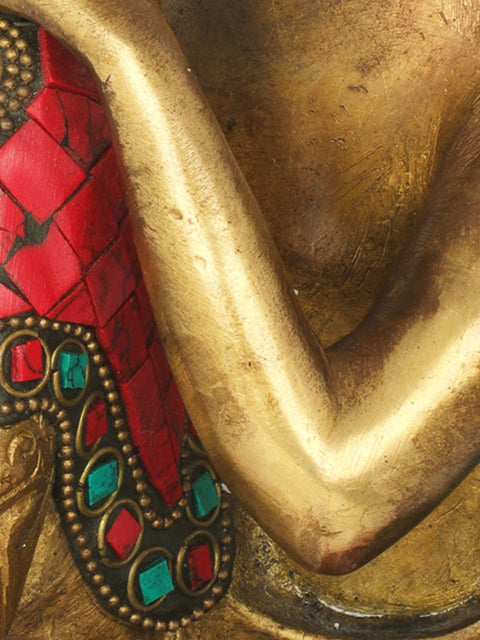 7" Thinking Buddha - Tibetan Buddhist In Brass | Handmade | Made In India