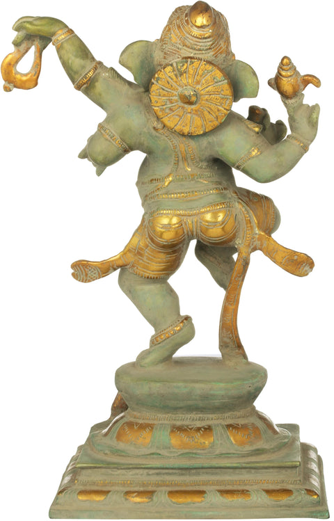 11" Dancing Ganesha In Brass | Handmade | Made In India