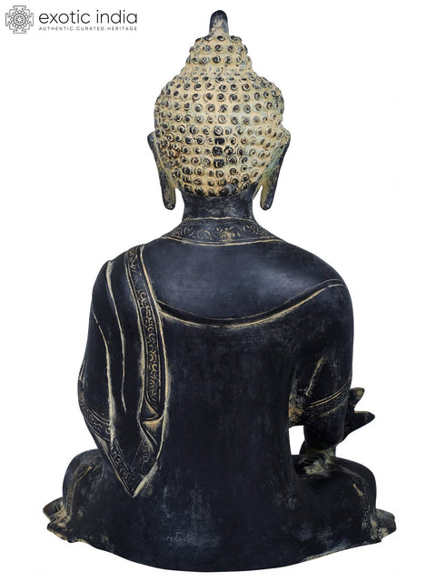 13" The Indomitable Bhaishajyaguru in Brass | Handmade Medicine Buddha Idol