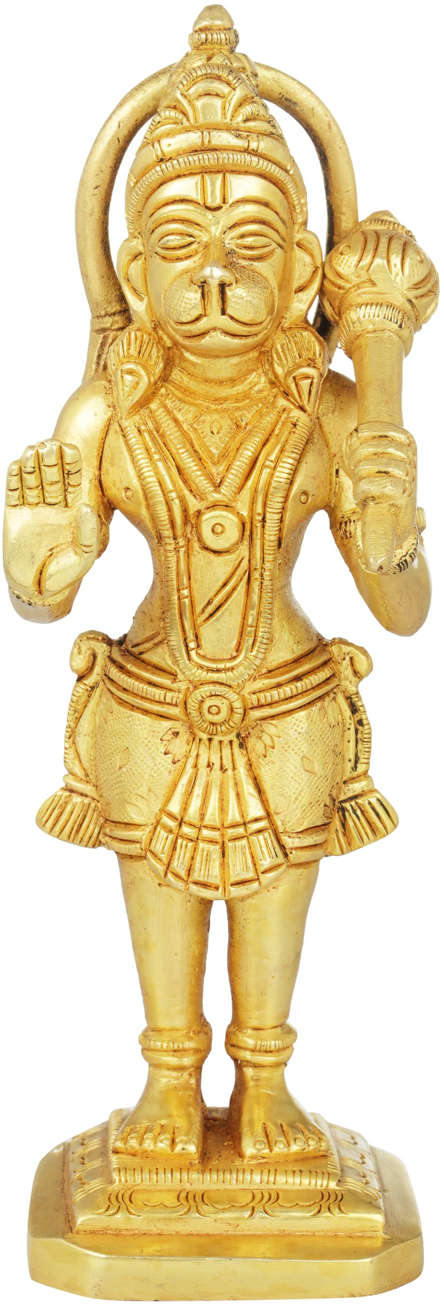 6" Hanuman Statue in Abhaya Mudra Handmade Brass Idol