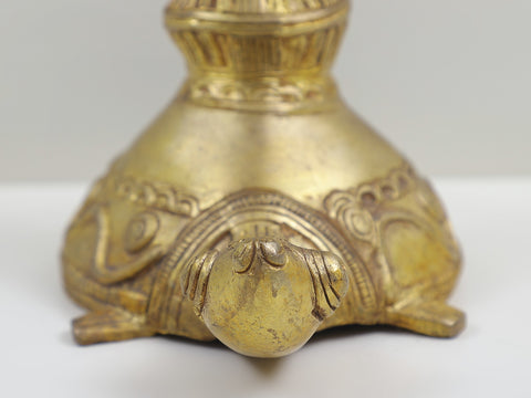 4" Small Vastu Round Deep Pooja Diya on Tortoise