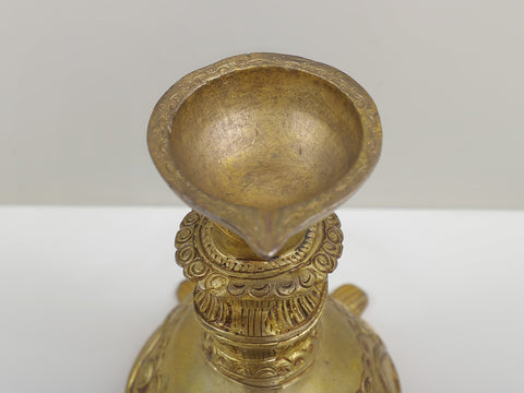 4" Small Vastu Round Deep Pooja Diya on Tortoise
