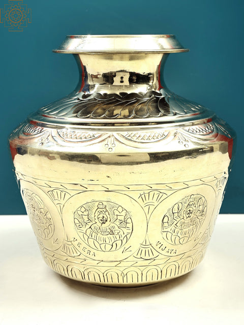 10" Ashtalakshmi Puja Kalasha in Brass | Handmade | Made in India