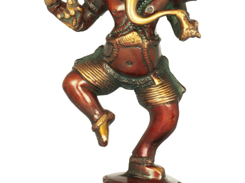 8" Dancing Ganesha Brass Sculpture | Handmade | Made in India