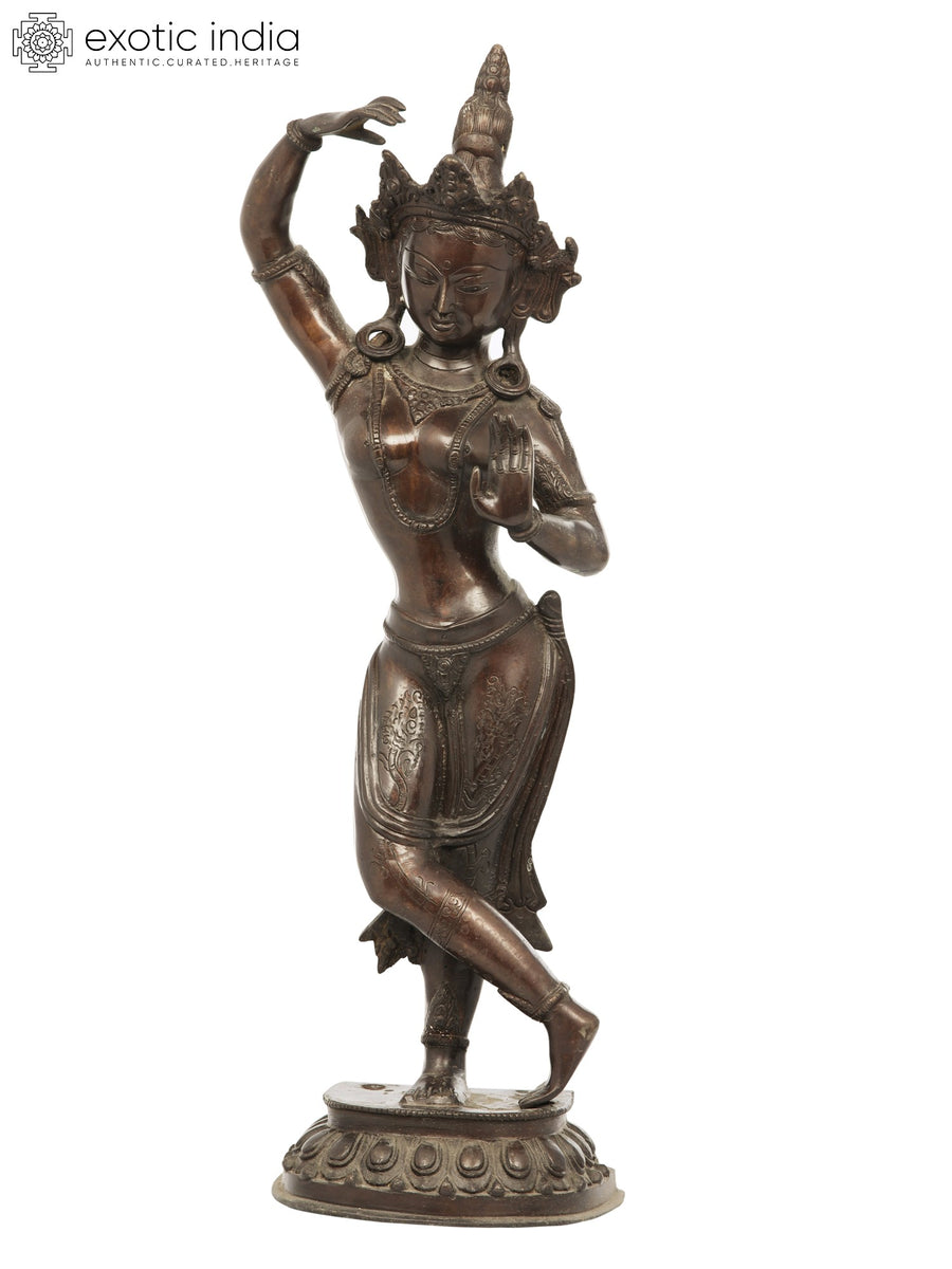 20" Tibetan Buddhist Maya Devi Brass Statue Handmade