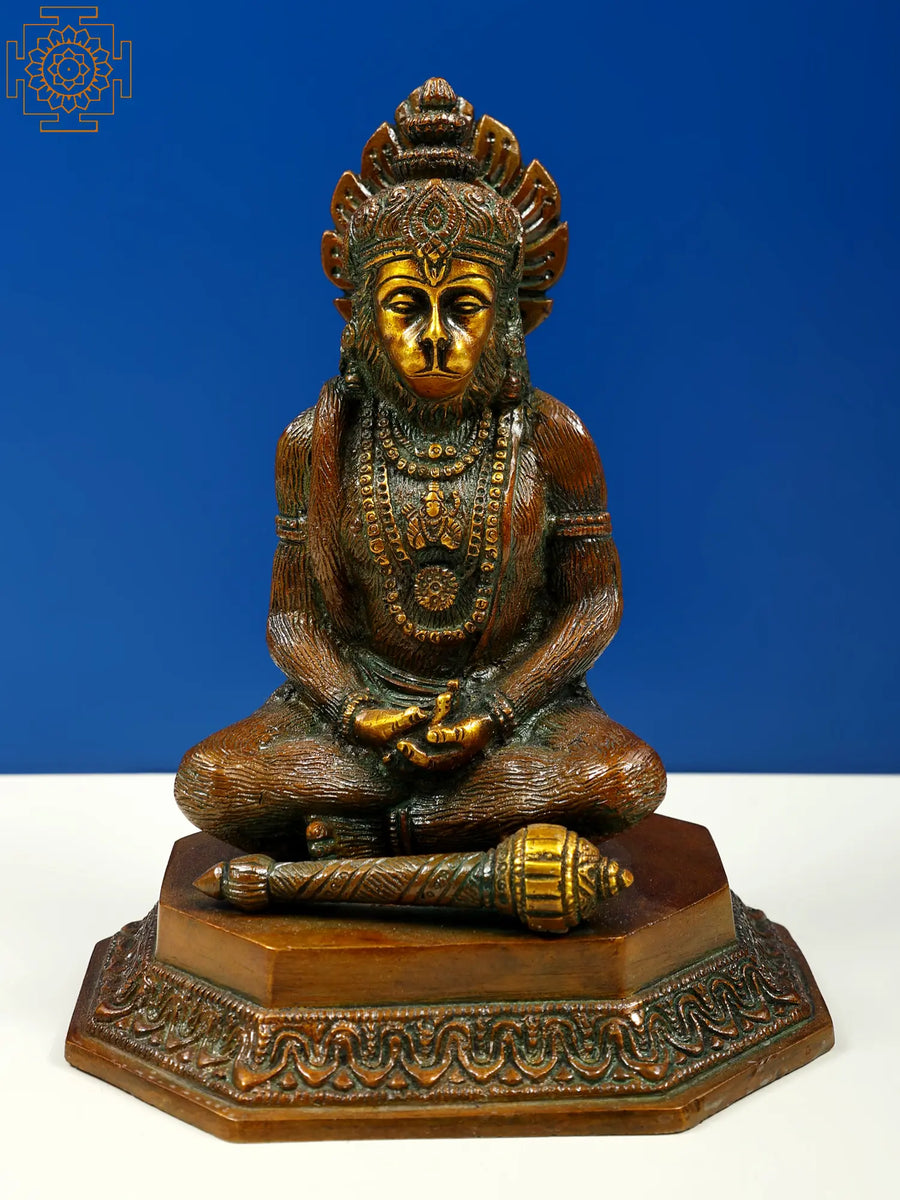 Lord Hanuman Dhyana Mudra Handmade Brass Idol
