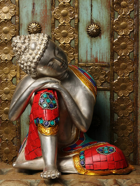 7" Brass Thinking Buddha Statue | Buddhist Deity Idols | Handmade