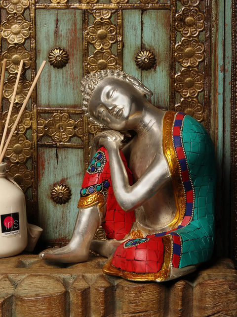 7" Brass Thinking Buddha Statue | Buddhist Deity Idols | Handmade