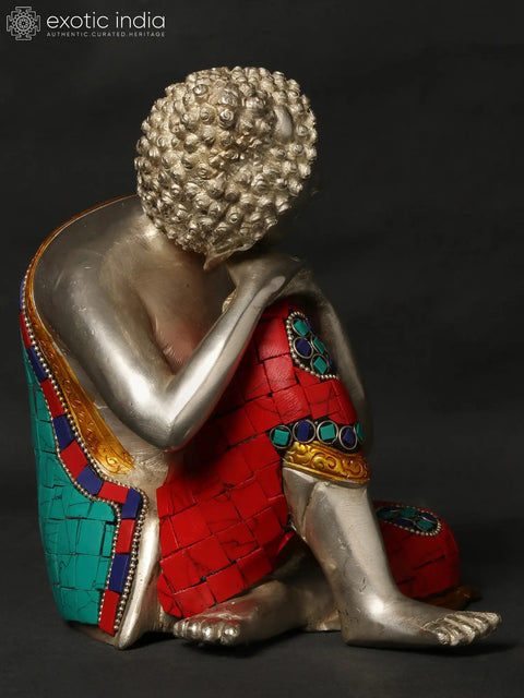 7" Brass Thinking Buddha Statue | Buddhist Deity Idols | Handmade