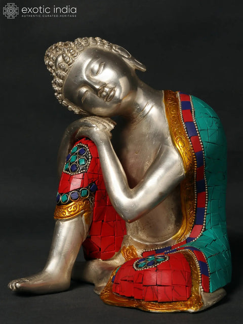 7" Brass Thinking Buddha Statue | Buddhist Deity Idols | Handmade