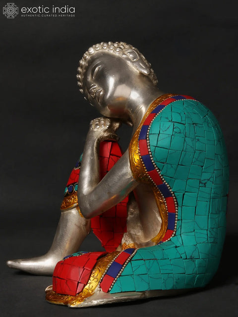 7" Brass Thinking Buddha Statue | Buddhist Deity Idols | Handmade